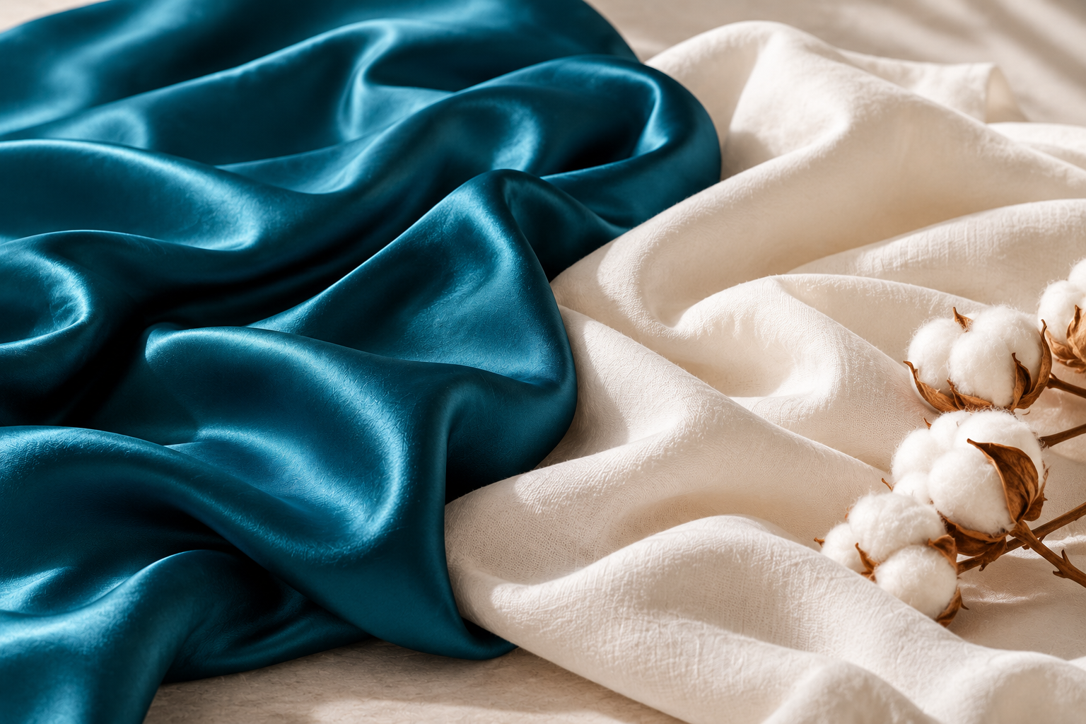Silk and cotton fabrics working together